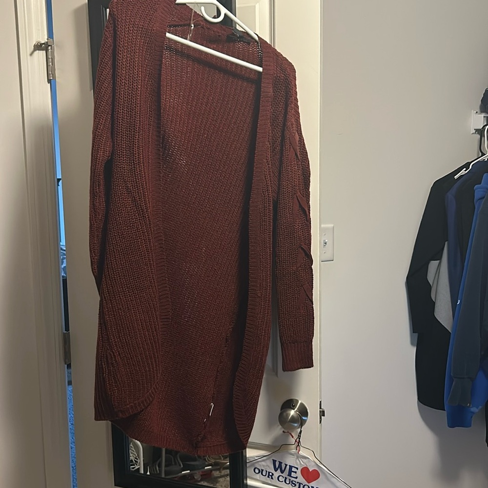 Maroon cardigan